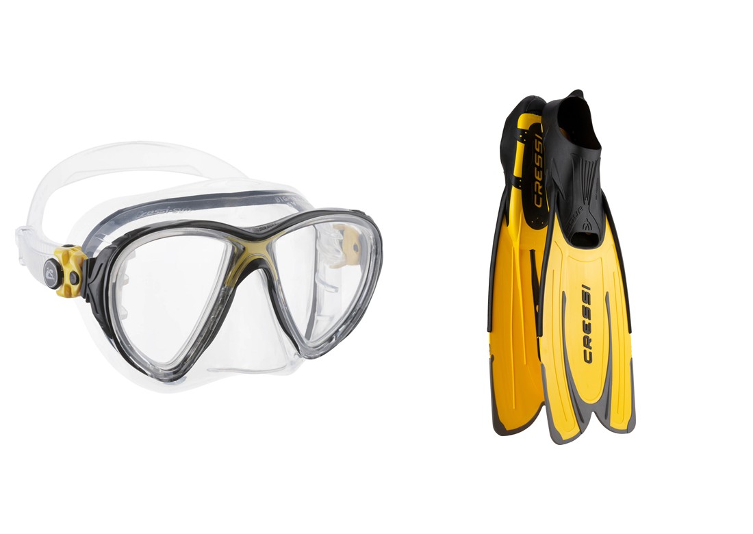 Pack de aletas y gafas